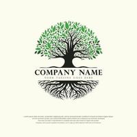 Tree of life logo abstract vector illustration template design on white background