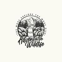 Adventure wildlife hand drawing vector illustration template design on white background