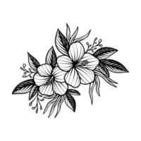 vector de ilustración vintage floral de dibujo a mano