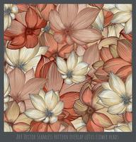 Art Vector Seamless pattern overlap lotus flower heads