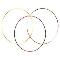 three golden rings isolated on white background. vector