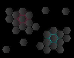 Black hexagon pattern. Abstract hexagonal vector