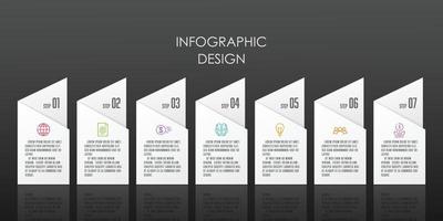 plantilla de infografía empresarial de presentación vectorial con 7 pasos. vector