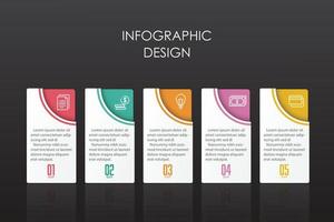 Vector presentation business infographic template 5 step.