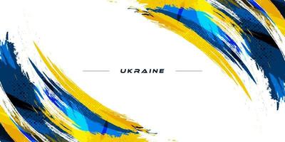 bandera de ucrania con grunge y cepillo concepto aislado sobre fondo blanco. fondo de ucrania con estilo de pincel y efecto de trama de semitonos vector