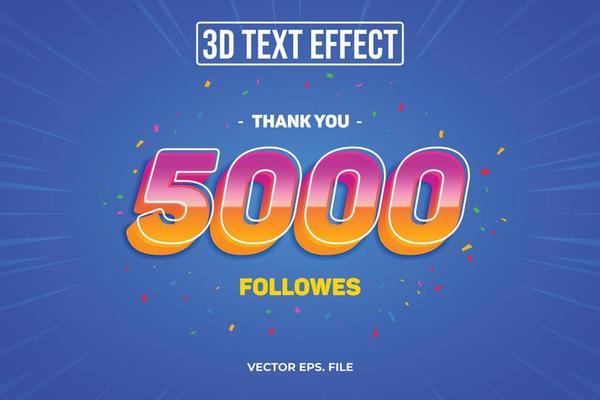 5000 Special Editable 3D Text Effects