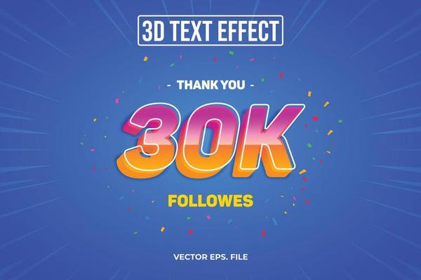 30K Special Editable 3D Text Effects