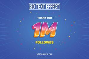 1M Special Editable 3D Text Effects vector