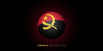 bandera redonda de angola con diseño de estilo 3d. antecedentes del día de la independencia de angola. vector