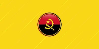 Angola Circle flag design with yellow and red light lines. Angola Independence day background. vector