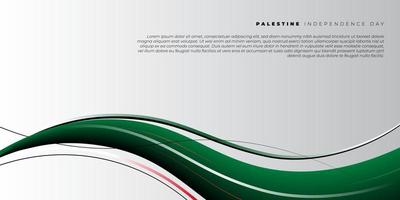 Wavy green color with white background. Palestine Independence Day design. vector