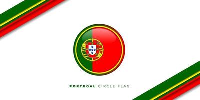 Portugal Circle Flag vector illustration with simple red and green geometric background. Portugal restoration independence day template design. Good template for Portugal Independence Day design.