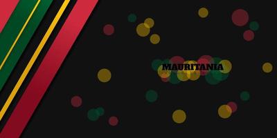 Simple geometric background with red, green and yellow lights design. Mauritania Independence Day template design. vector