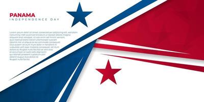 Fondo de bandera de Panamá con diseño de concepto geométrico. fondo del día de la independencia de panamá. vector