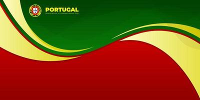 fondo abstracto rojo y verde ondulado. diseño de plantilla del día de la independencia de restauración de portugal. vector
