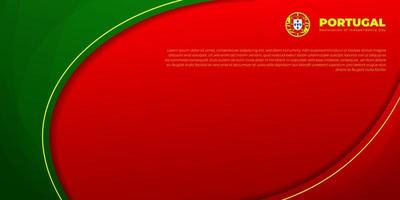 Waving Red and green abstract background. Portugal restoration independence day template design. vector