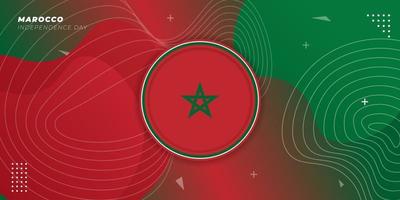 Morocco Independence day background with circle morocco flag. red and green background design. vector