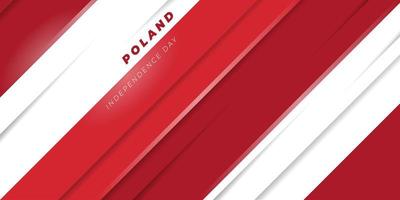 Red and white geometric background. Poland Independence day design. vector