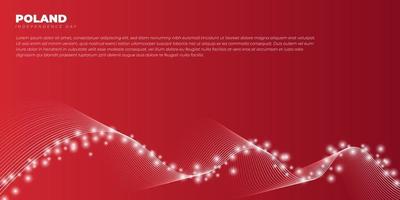 Red abstract background with flying little lights design. Poland Independence day design. vector