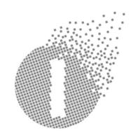 Round letter I fast pixel dots. Pixel art with letter I. vector