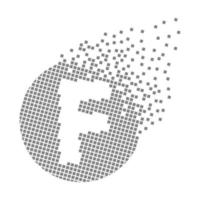 Round letter F fast pixel dots. Pixel art with letter F. vector