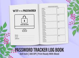 Password Tracker Logbook for KDP interior. Password Tracker Logbook template design for KDP Interior. vector