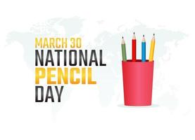 vector graphic of national pencil day good for national pencil day celebration. flat design. flyer design.flat illustration.