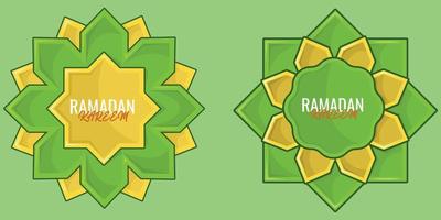 Ramadan Kareem Badge Vector Collection Set