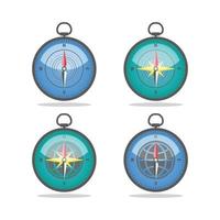 analog compass template flat design vector