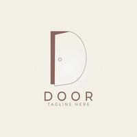 Letter D Door Logo creative art Vector Illustration design