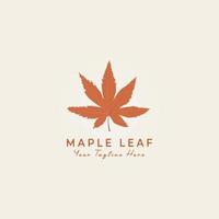 maple leaf logo illustration vector nature design organic green simple