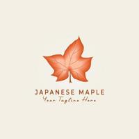 arce japonés logo vector ilustración diseño naturaleza otoño hoja septiembre floral natural