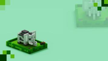 fondo de representación 3d animal elefante con área de espacio de copia. usando el estilo de arte voxel. fondo animal moderno y abstracto. perfecto para el fondo de promoción del zoológico. foto