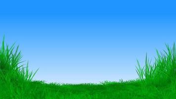 increíble hermoso paisaje de cielo azul y hierba dulce con estilo acuarela. puede usar este activo para folletos, tarjetas, afiches, saludos, juegos, transmisiones, transmisiones, promociones, educación y plantillas. foto