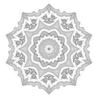 hermoso diseño de mandala de arte lineal vector