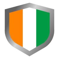 Ivory coast flag shield vector