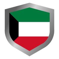Kuwait flag shield vector