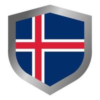 Iceland flag shield vector