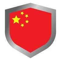 Chinese flag shield vector