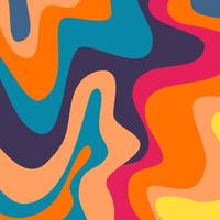 Sixties Retro Abstract Liquid Lines vector