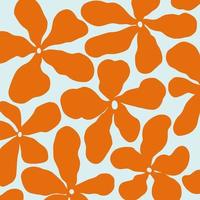 Mid Century Orange Minimalist Flower Power vector