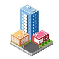 Cityscape design elements with isometric building city map for creating vector