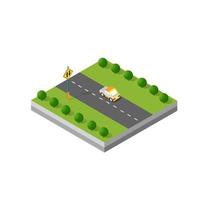 Isometric 3d module block district vector