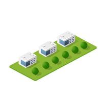 Isometric 3D module block district vector