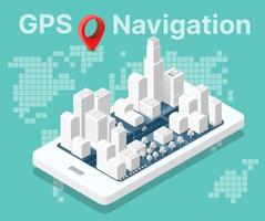 Isometric city map navigations urban cartography business concept vector