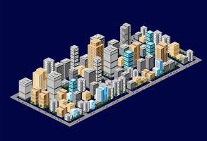 Isometric downtown of urban areas vector