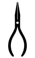 Pliers single silhouette construction tool icon for design vector