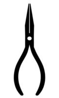 Pliers single silhouette construction tool icon for design vector