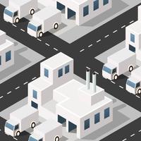 Isometric 3D city module industrial urban factory 3d architecture vector