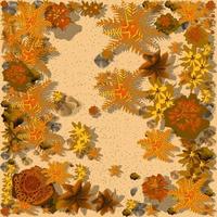 Top view autumn yellow foliage of the countryside with forest, grass vector